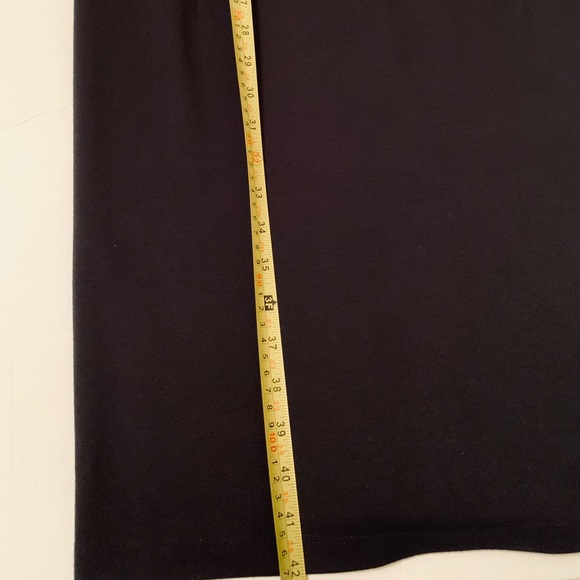 Black Pencil Dress at knee gold Metal Zippers & black leather accents US 10 - Picture 13 of 15